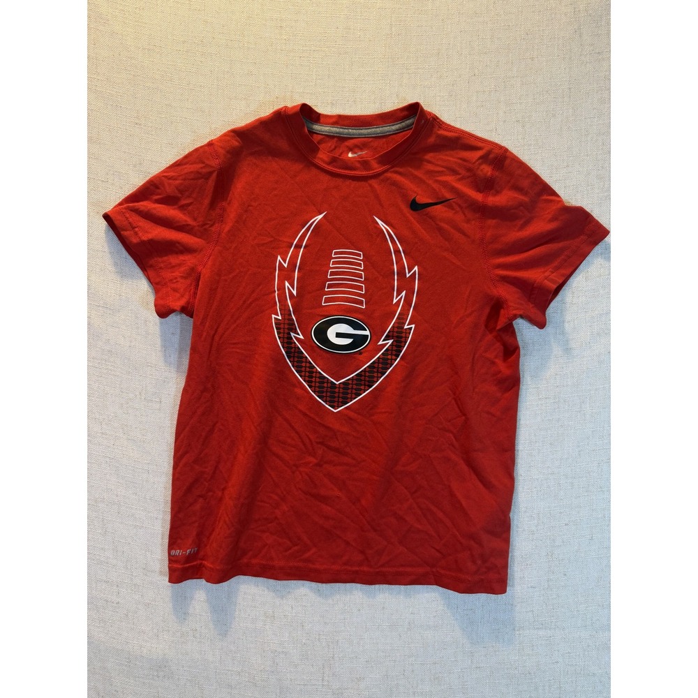 Nike Georgia Bulldogs Dri-FIT Youth Small Red T-Shirt NCAA Football Activewear
